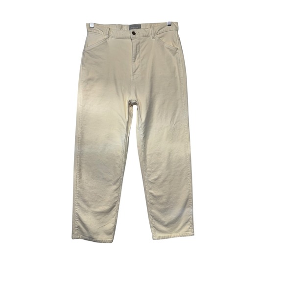 Everlane Pants - Everlane Organic Cotton Utility Pant Cream Ivory Straight Leg Size 12 High Rise